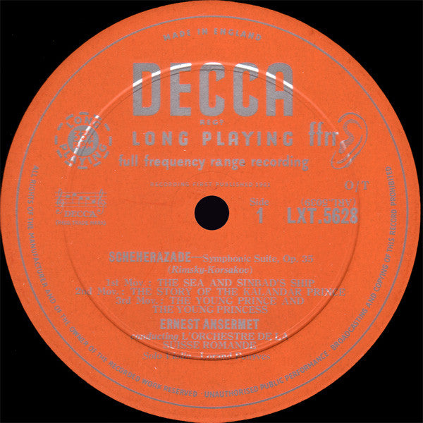 Nikolai Rimsky-Korsakov, Alexander Borodin, L'Orchestre De La Suisse Romande, Ernest Ansermet : Scheherazade, Polovtsian Dances (LP, Mono)