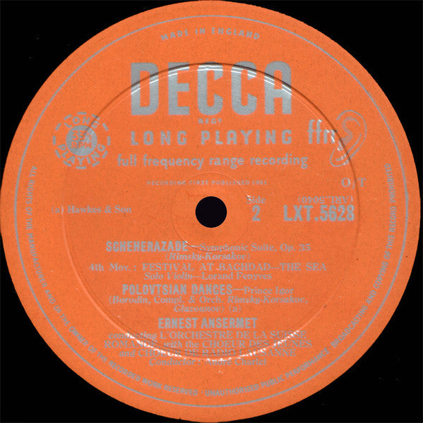 Nikolai Rimsky-Korsakov, Alexander Borodin, L'Orchestre De La Suisse Romande, Ernest Ansermet : Scheherazade, Polovtsian Dances (LP, Mono)