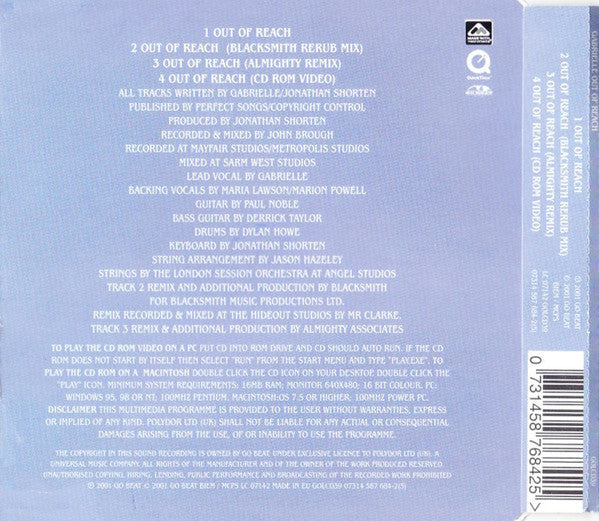 Gabrielle : Out Of Reach (CD, Single, Enh)