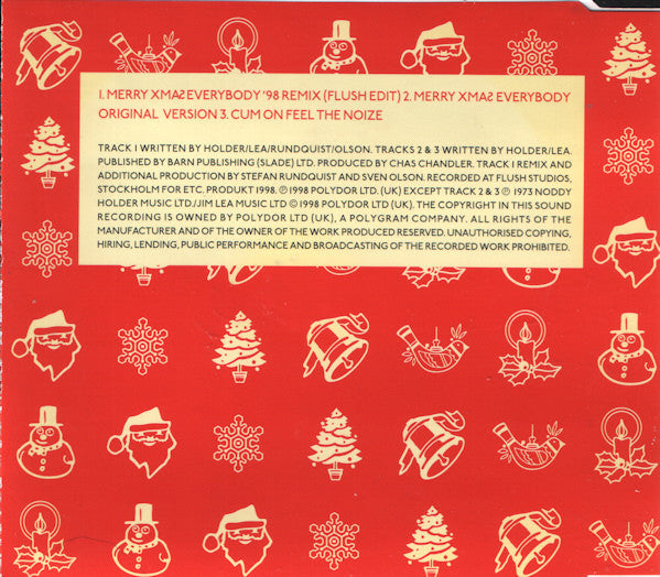 Slade Vs. Flush (8) : Merry Xmas Everybody '98 Remix (CD, Single)