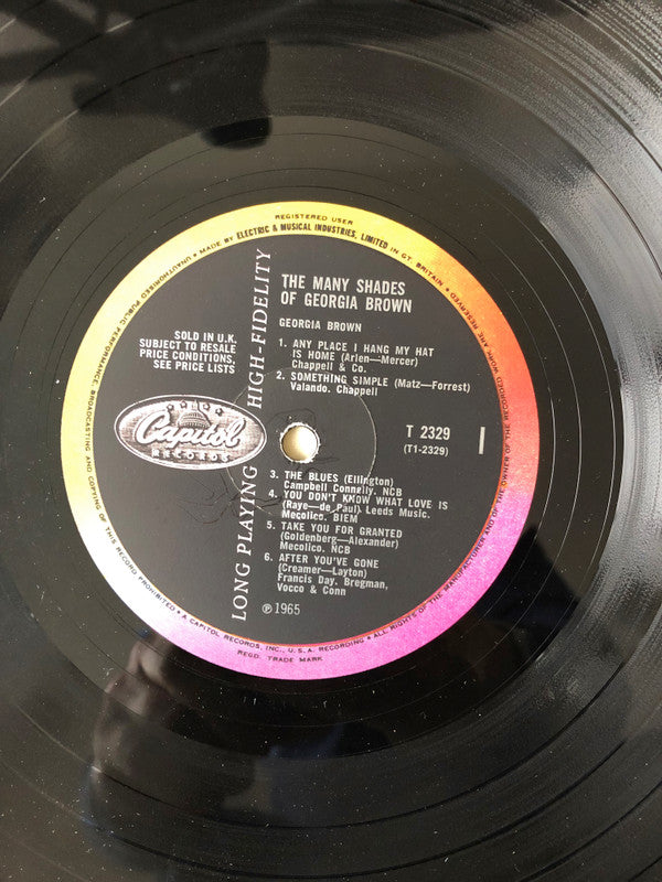 Georgia Brown : The Many Shades of Georgia Brown (LP, Album, Mono)