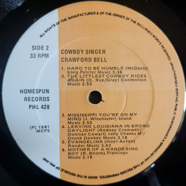 Crawford Bell : Union Mare And Confederate Gray (LP, Album)