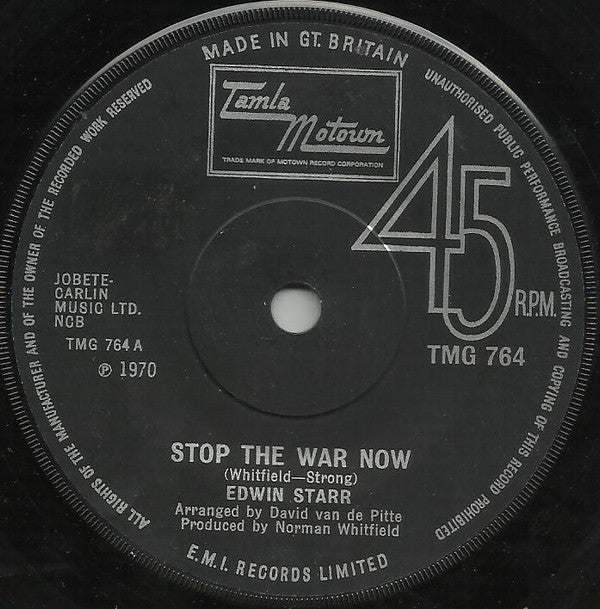 Edwin Starr : Stop The War Now (7", Single, Sol)