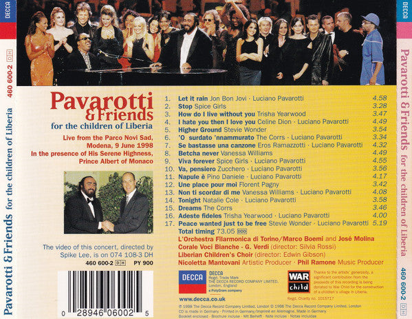 Pavarotti & Friends : Pavarotti & Friends For The Children Of Liberia (CD, Album)