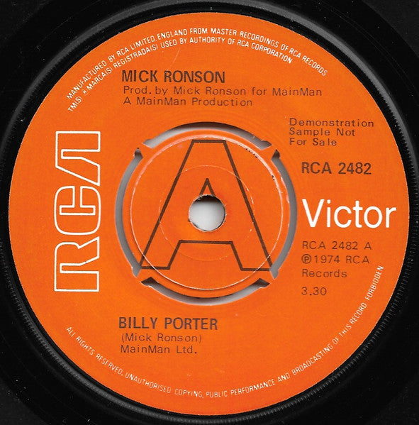 Mick Ronson : Billy Porter (7", Single, Promo, Pus)