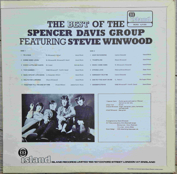 The Spencer Davis Group Featuring Steve Winwood : The Best Of The Spencer Davis Group Featuring Stevie Winwood (LP, Comp, Mono)
