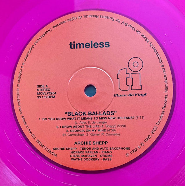 Archie Shepp : Black Ballads (2xLP, Album, Ltd, Num, RE, Tra)
