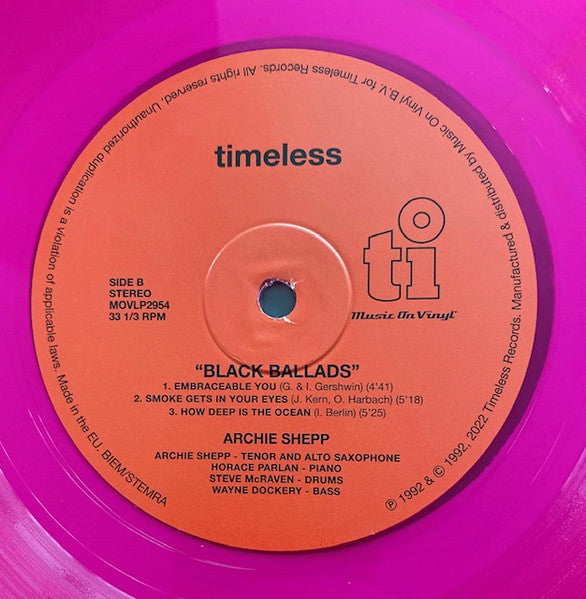 Archie Shepp : Black Ballads (2xLP, Album, Ltd, Num, RE, Tra)