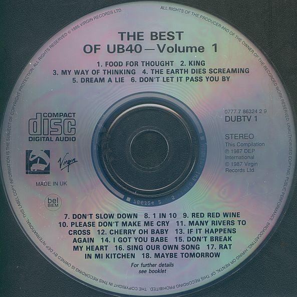 UB40 : The Best Of UB40 - Volume 1 (CD, Comp)