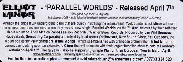 Elliot Minor : Parallel Worlds (CD, Single, Promo)