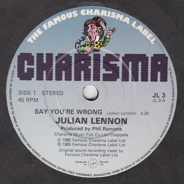Julian Lennon : Say You're Wrong (7", Single)