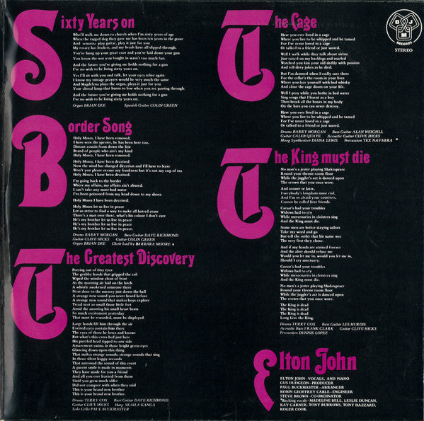 Elton John : Elton John (LP, Album, RE)