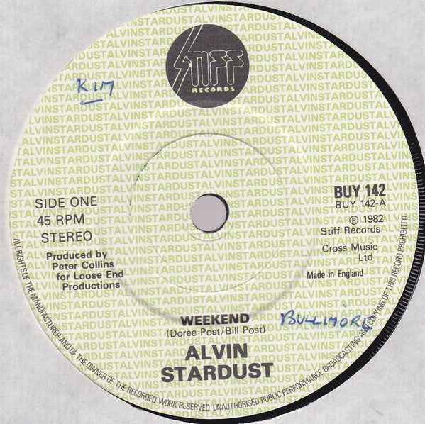 Alvin Stardust - Weekend (7) (Very Good (VG)) - DaddyPop