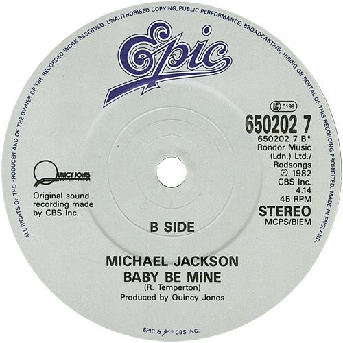 Michael Jackson : I Just Can't Stop Loving You (7", Single)