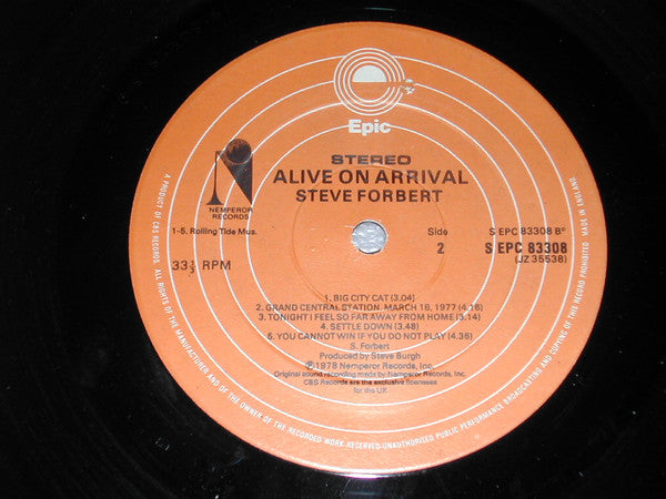 Steve Forbert : Alive On Arrival (LP, Album)