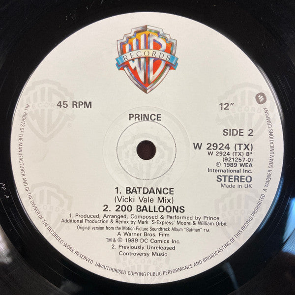 Prince : Batdance (The Batmix) (12", Single)