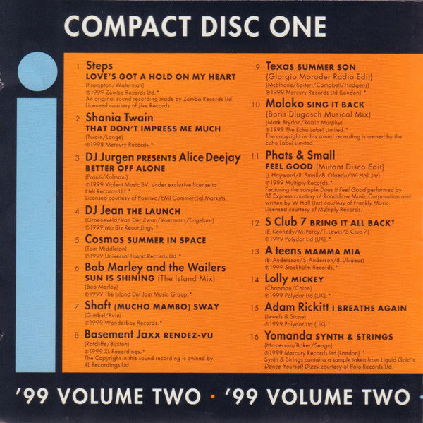 Various : Top Of The Pops '99 Volume Two (2xCD, Comp)