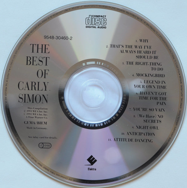 Carly Simon : The Best Of Carly Simon · Volume One (CD, Comp, RE)