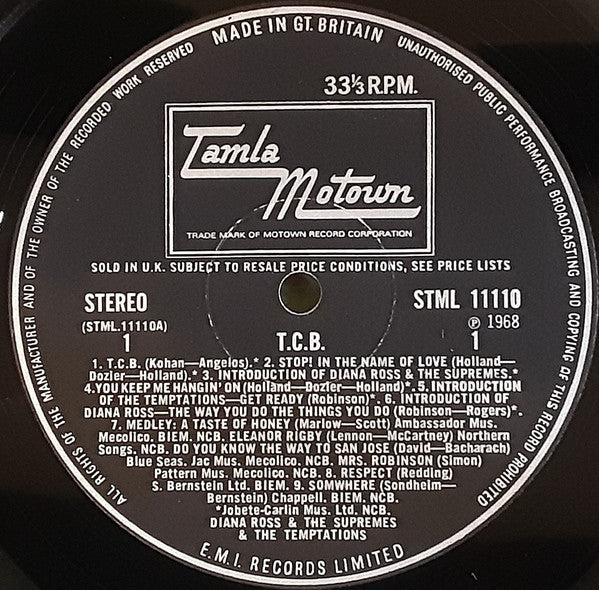 Diana Ross And The Supremes* With The Temptations : The Original Sound Track From TCB (LP, Album, Gat)