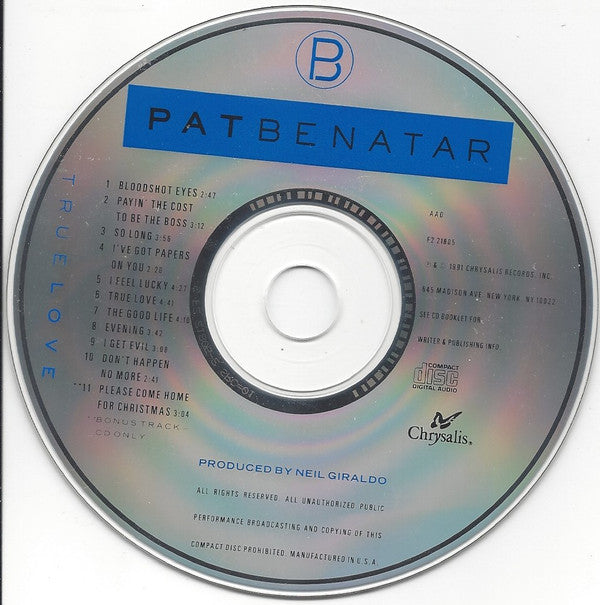 Pat Benatar - True Love (CD) (Near Mint (NM Or M-)) - DaddyPop