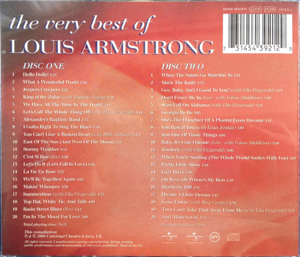 Louis Armstrong : The Very Best Of Louis Armstrong (2xCD, Comp)