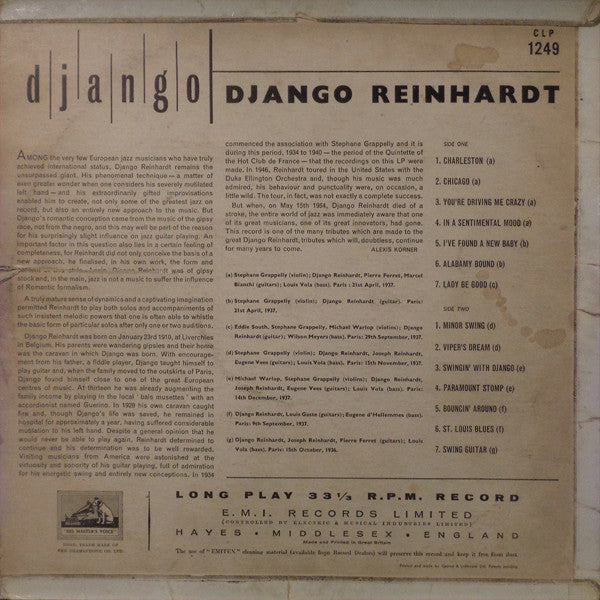 Django Reinhardt - Django (LP) (Very Good Plus (VG)) - DaddyPop