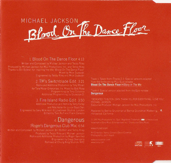 Michael Jackson : Blood On The Dance Floor (Minimax, Ltd, Red)
