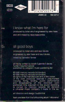 James : I Know What I'm Here For (Cass, Single)