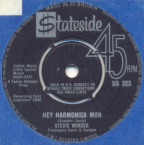 Stevie Wonder : Hey Harmonica Man (7", Single)