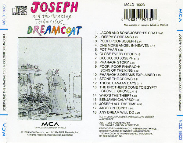 Tim Rice & Andrew Lloyd Webber : Joseph And The Amazing Technicolor Dreamcoat (CD, Album, RE)