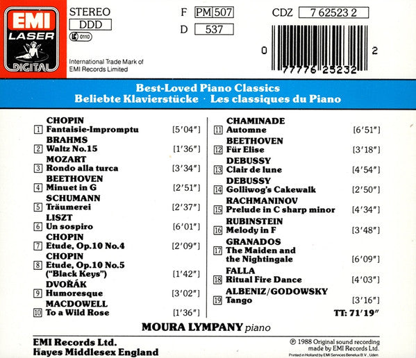 Moura Lympany* : Best ~ Loved Piano Classics (CD)