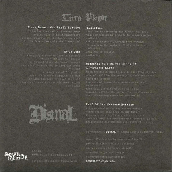 Dismal (6) : Terra Plague (7", EP, Ltd)