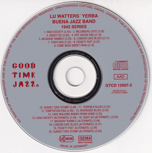 Lu Watters And The Yerba Buena Jazz Band : 1942 Series (CD, Comp, RM)