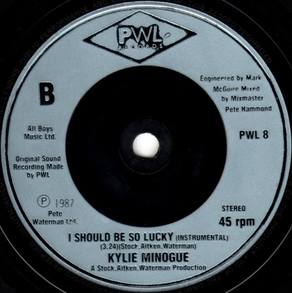 Kylie Minogue : I Should Be So Lucky (7", Single, Sil)