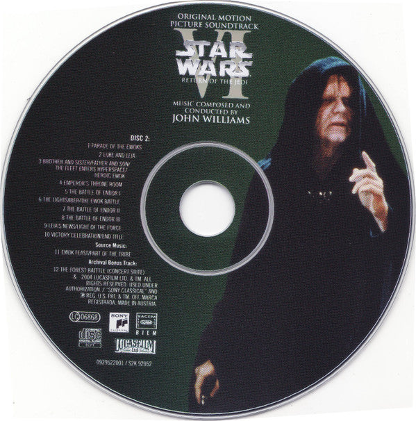 John Williams (4) : Star Wars: Episode VI - Return Of The Jedi (The Original Motion Picture Soundtrack) (2xCD, Album, Enh, RE, RM, Len)