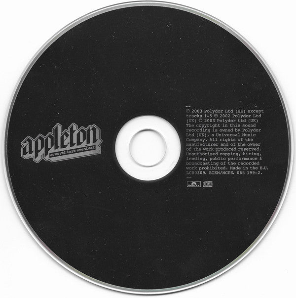 Appleton - Everythings Eventual (CD) (Very Good Plus (VG)) - DaddyPop