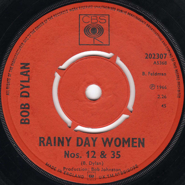 Bob Dylan - Rainy Day Women Nos. 12 & 35 (7) (Very Good (VG)) - DaddyPop