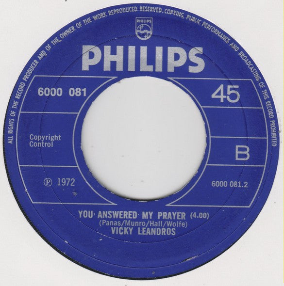 Vicky Leandros : The Love In Your Eyes (7")