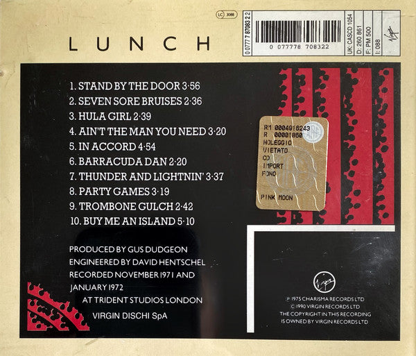 Audience (2) : Lunch (CD, Album, RE, Med)