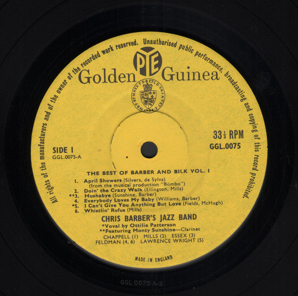 Chris Barber And Acker Bilk : The Best Of Barber And Bilk (Volume One) (LP, Comp, Mono, RE, RP)