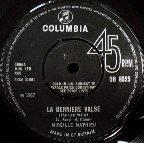 Mireille Mathieu : La Dernière Valse (7", Single)