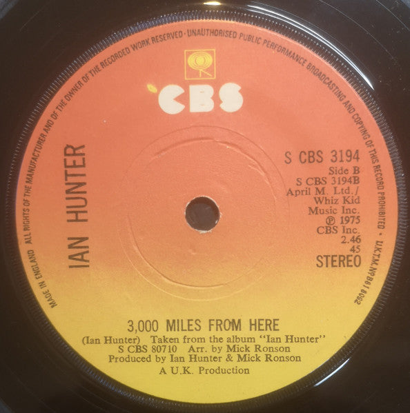 Ian Hunter : Once Bitten Twice Shy (7", Single, Sol)
