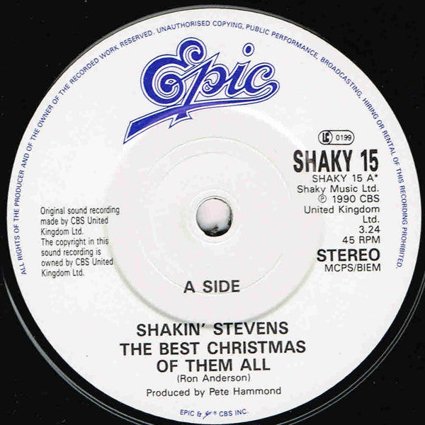 Shakin' Stevens : The Best Christmas Of Them All (7", Single)