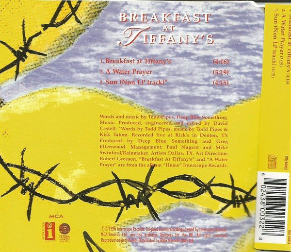 Deep Blue Something : Breakfast At Tiffany's (CD, Single)