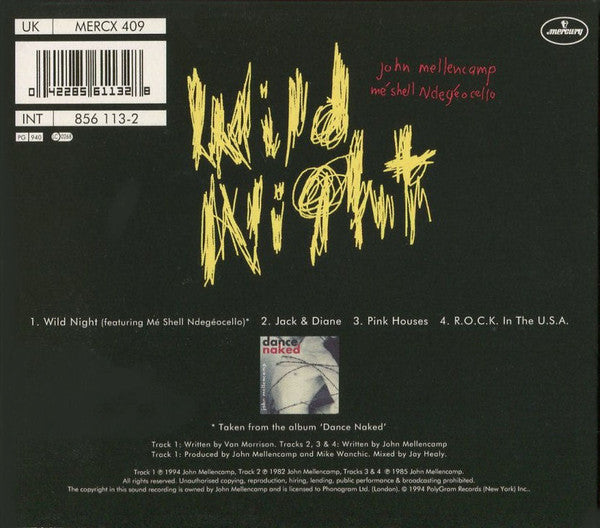 John Cougar Mellencamp & Me'Shell NdegéOcello : Wild Night (CD, Single, Ltd, Dig)