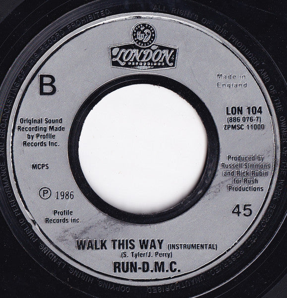 Run-DMC : Walk This Way (7", Single, Jukebox)