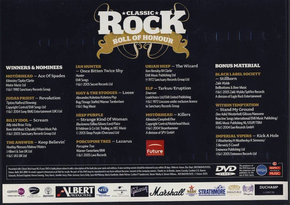 Various : Roll Of Honour (DVD-V)