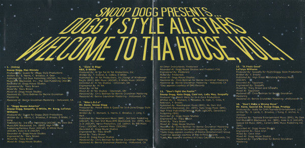 Snoop Dogg Presents Doggy Style Allstars : Welcome To Tha House, Vol. 1 (CD, Comp)