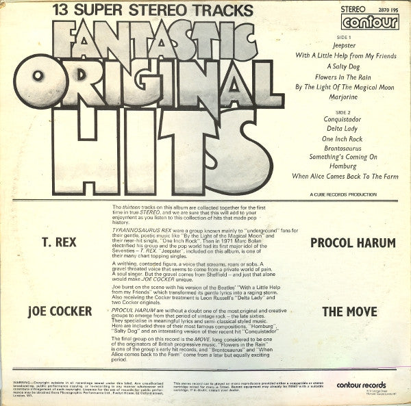 Various : Fantastic Original Hits (LP, Comp)