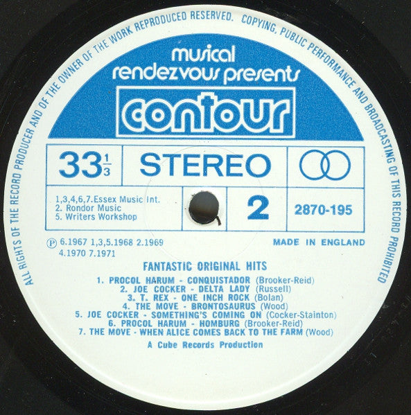 Various : Fantastic Original Hits (LP, Comp)